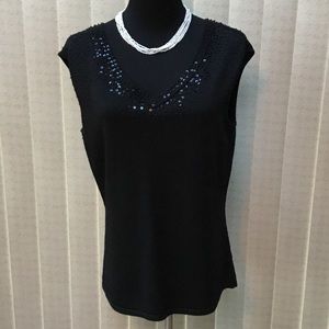 Embellished Black Tank Sz M Jones New York